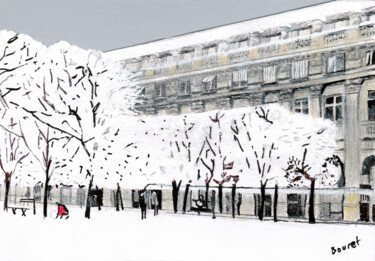 Paris sous la neige - Jardin du Palais Royal 1/2