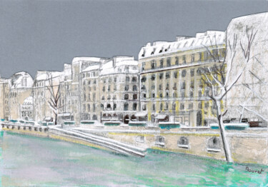 Paris sous la neige - Port des Grands Augustins