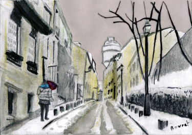 Paris sous la neige - Rue Cortot