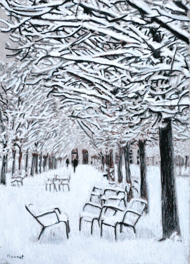 Paris sous la neige - Jardin du Palais Royal 2/2